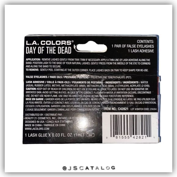 LA Beauty Red Metallic Fake Lashes - Picture 2 of 2